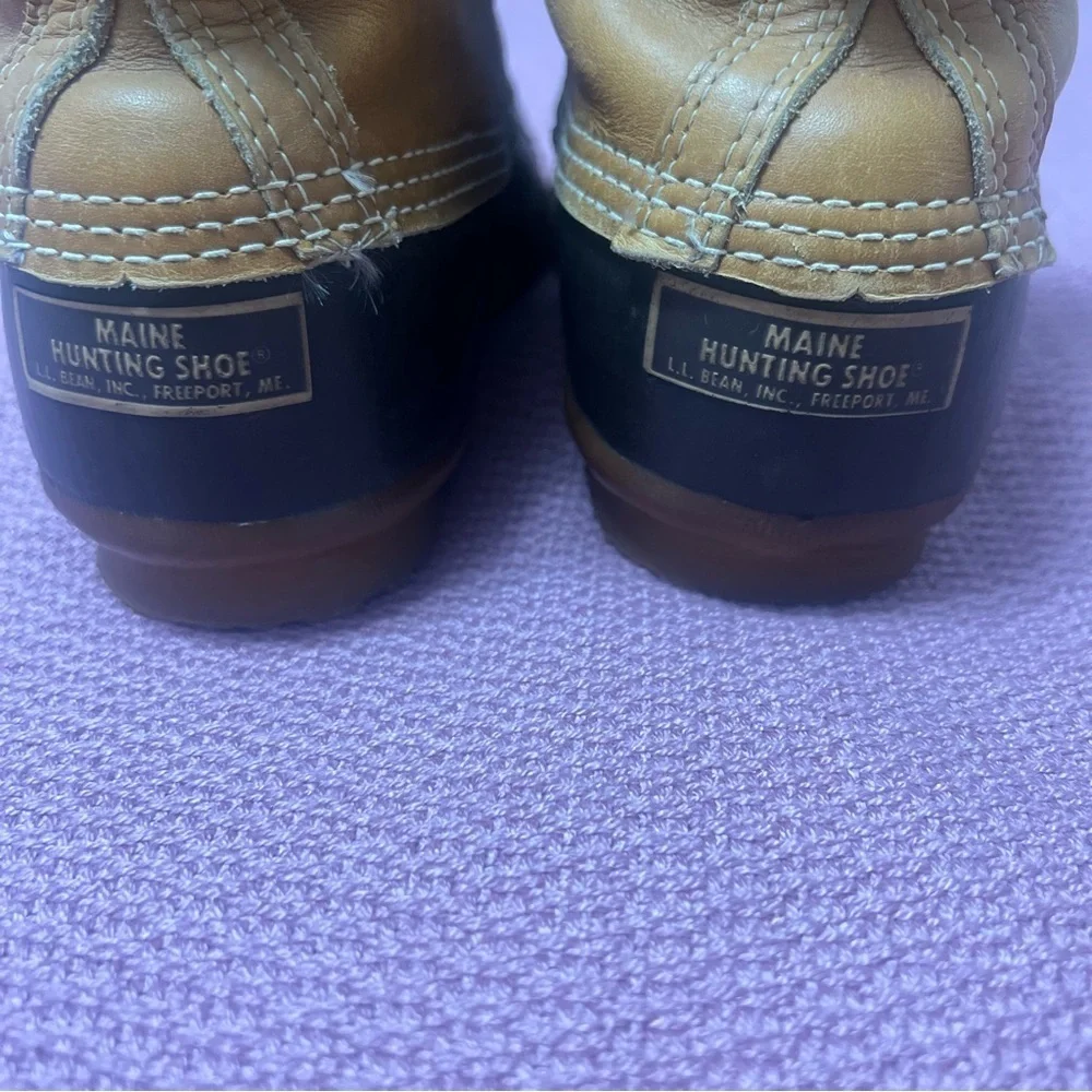 Vintage LL Bean Maine Hunting Shoe Unlined Brown Leather men’s 8